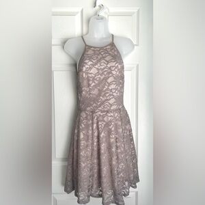 Emerald Sundae Sparkly Mesh Dress Crème